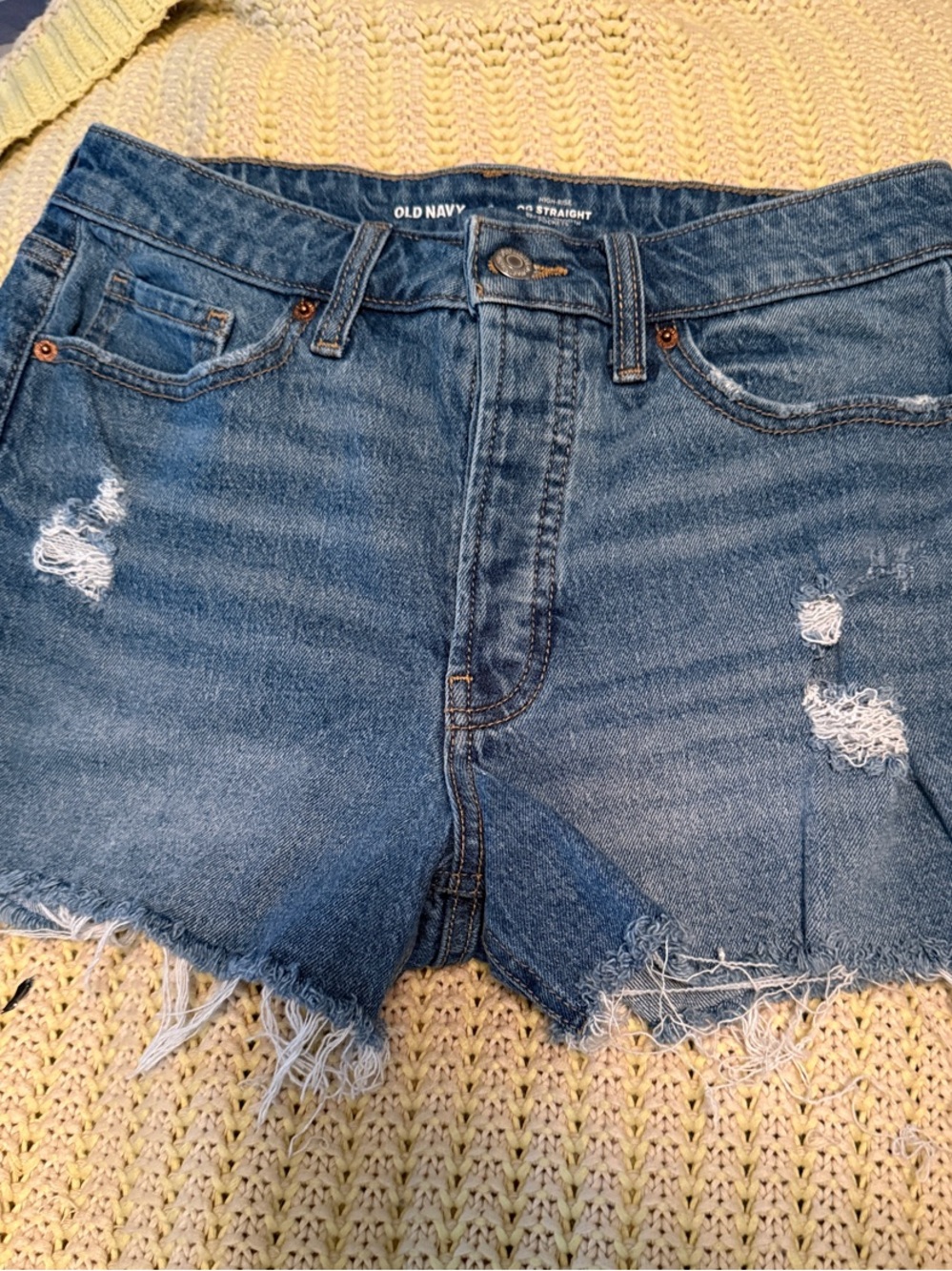 Old Navy Blue Distressed Denim Cutoff Shorts